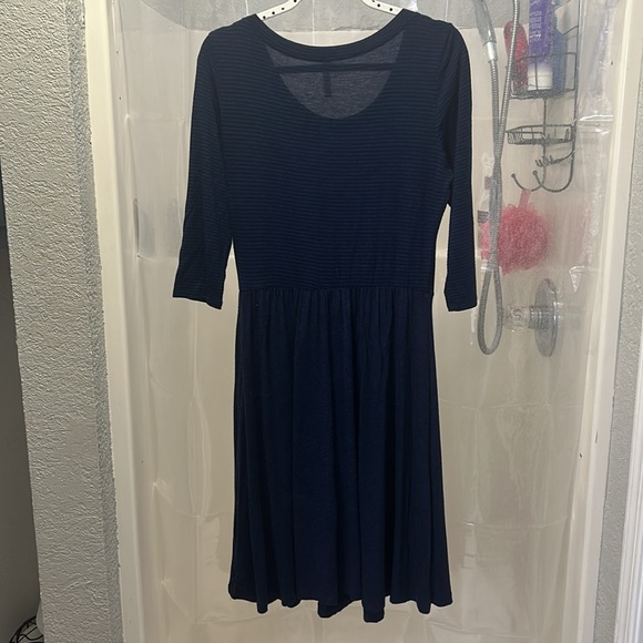 Navy ModCloth Gilli A-lined Dress 3/4 sleeves - Picture 6 of 10